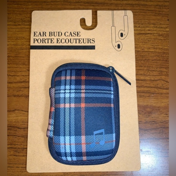 My Tagalong Other - Plaid Neoprene Zippered Ear Bud Airpod Carrying Case